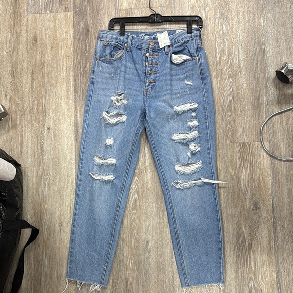 We The Free Denim - We The Free Blue Ankle Cropped Jeans Distressed